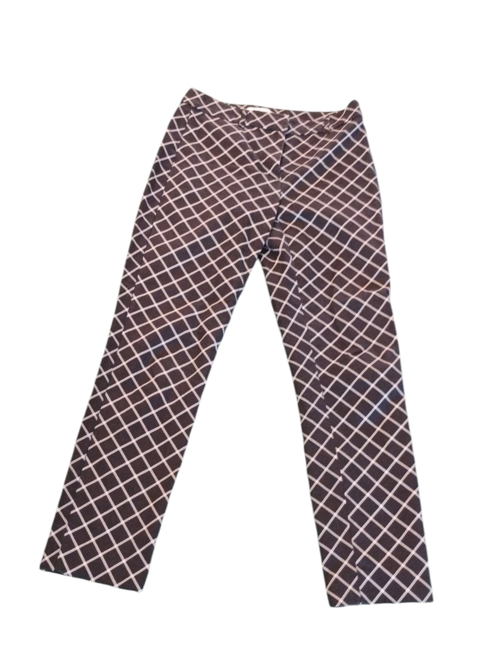 White House Black Market Womens Black Checkered Pants SZ 00